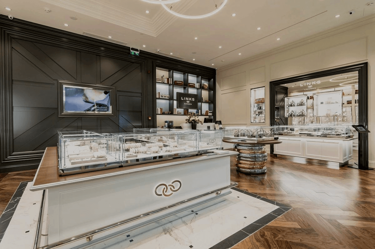 Sales floor, Links of London, Golden Hall, Athens.