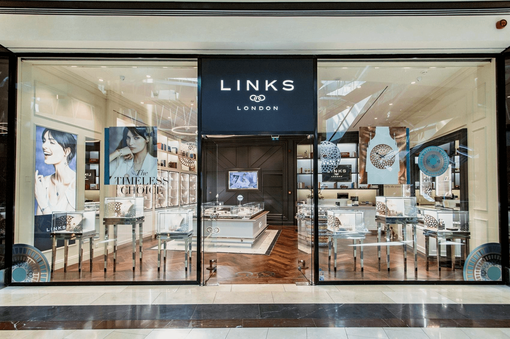 Storefront of the Links of London store at Golden Hall, Athens.