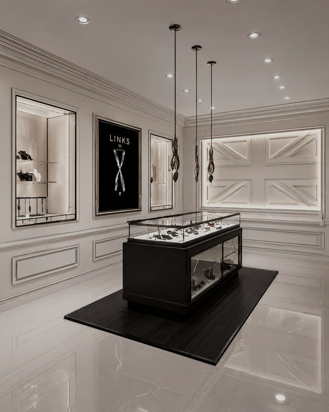 Links of London flagship concept visual — Georgian townhouse retail interior.